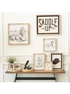 ($12) Hi Woodcut Sign - Black